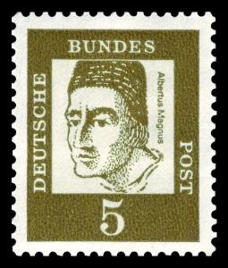 BRD 1961. Michel # 347y. Viktige tyskere. 5 pf. Fluoriserende papir. Postfriskt merke