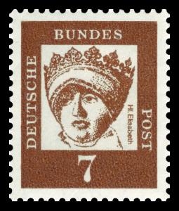 BRD 1961. Michel # 348x. Viktige tyskere. 7 pf. Vanlig papir. Postfriskt merke