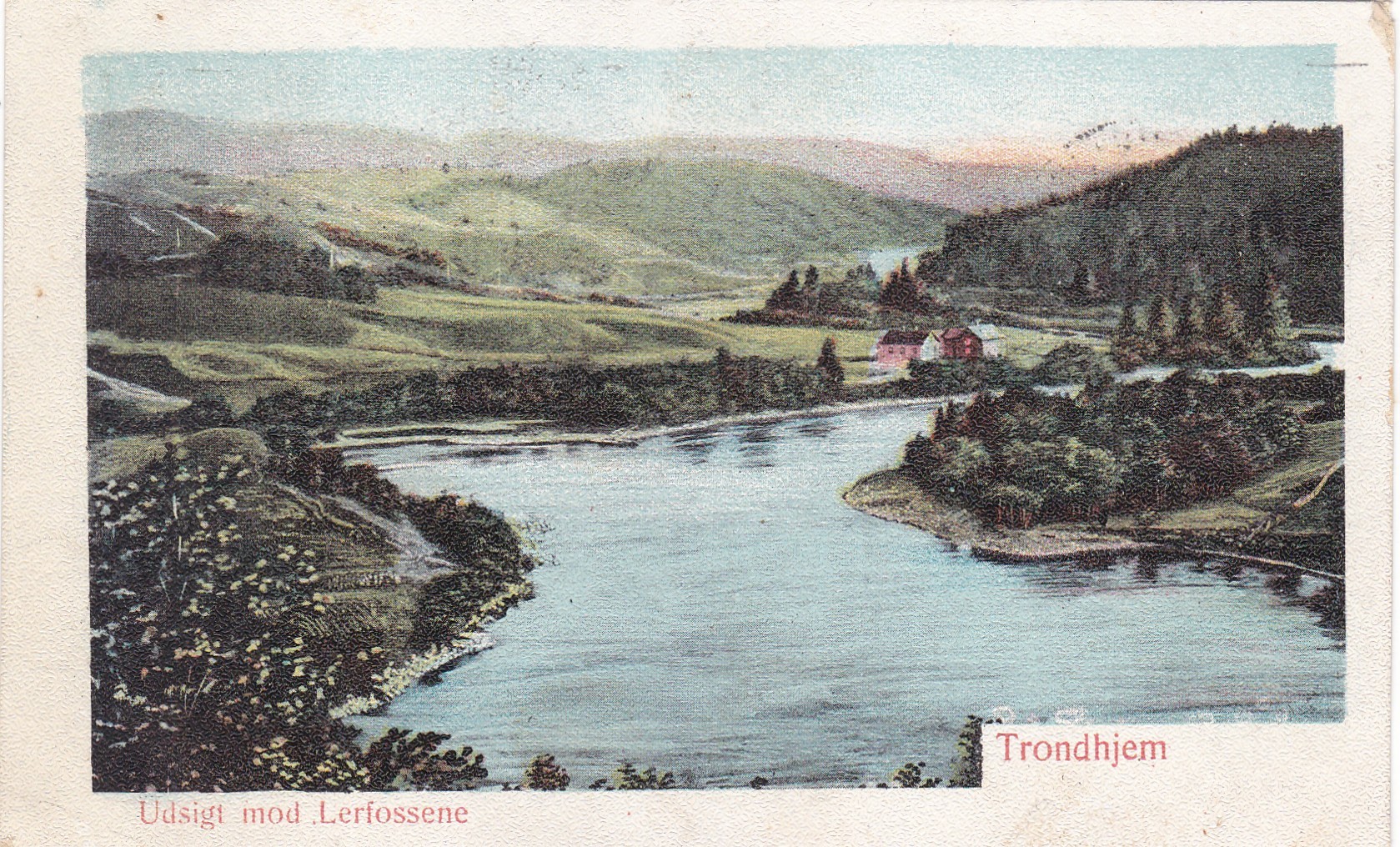 Trondhjem. Udsigt mod Lerfossene ( A.B.B. 172 eneb 1905)
