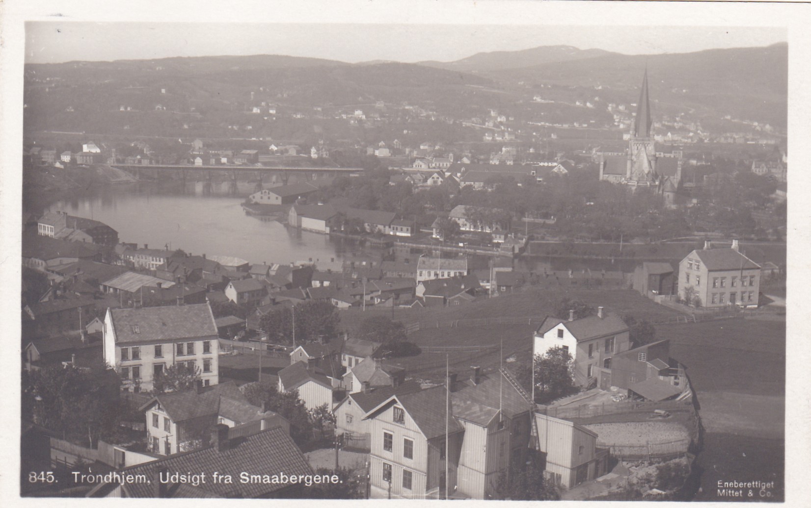 Trondhjem. Udsigt fra Smaabergene ( Eneb Mittet & Co 845)