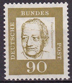 BRD 1961. Michel # 360y. Viktige tyskere. 90 pf. Fluoriserende papir. Postfriskt merke