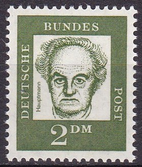 BRD 1961. Michel # 362y. Viktige tyskere. 2 DM. Fluoriserende papir. Postfriskt merke