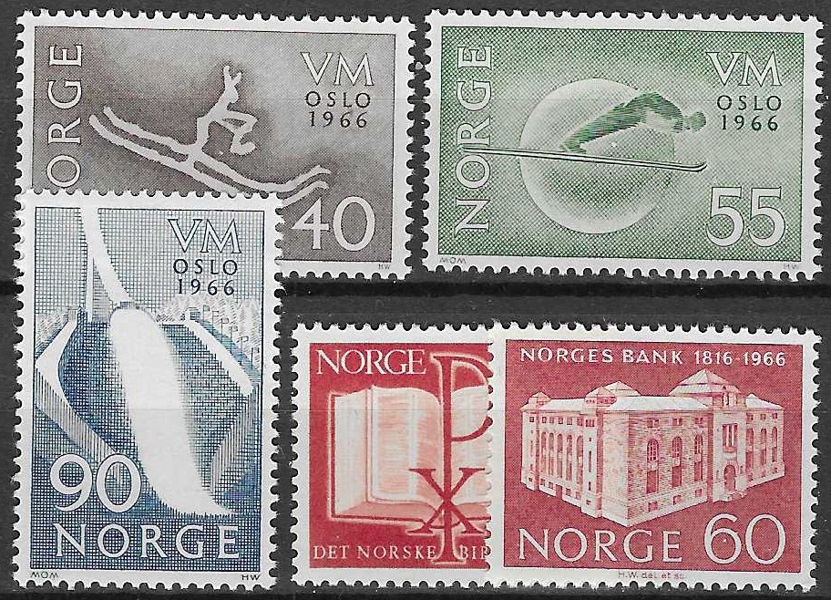 Norge NK 571-72, 574-75, 578** - verdi 50 NOK