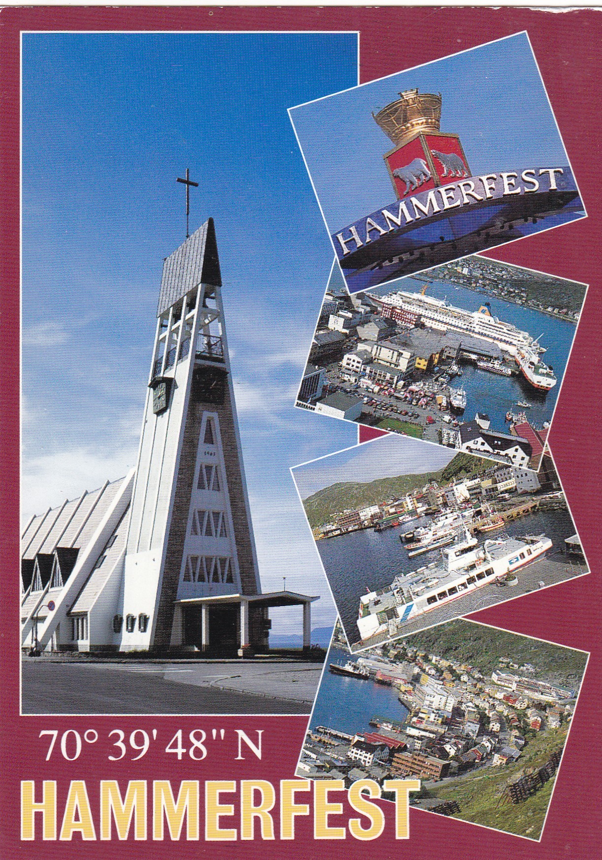 Hammerfest, 5-bilders inkl kirken ( Aune M-14164-1)