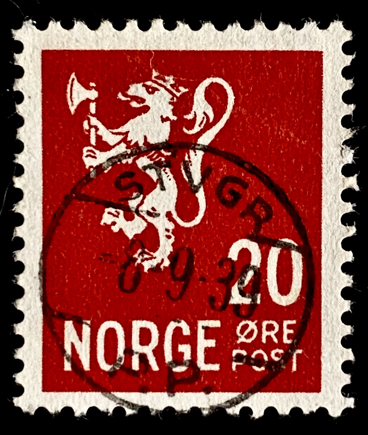 NK 205 STVGR P.P. -8-9-39 Miniatyrstempel