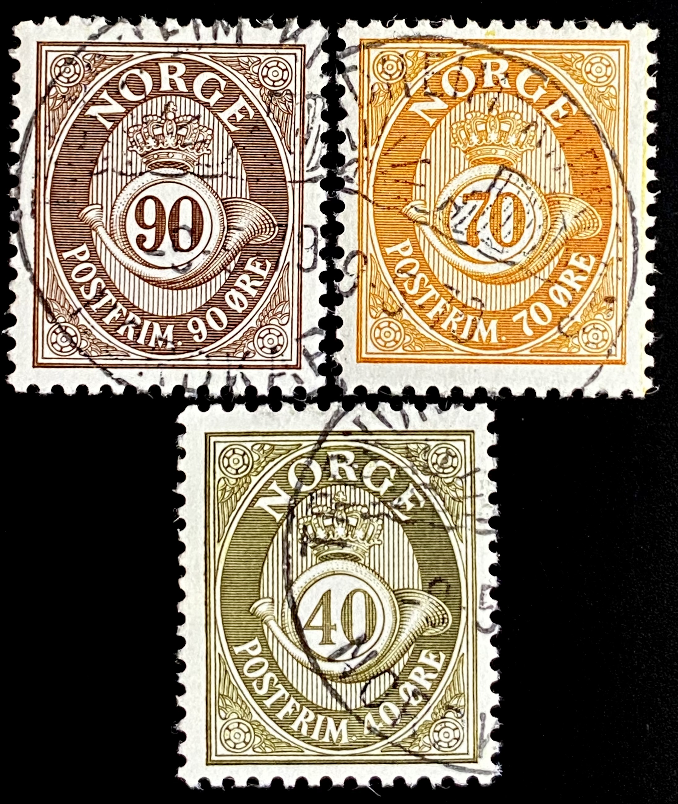 3 merker stemplet Trondheim - Kirkenes Nordkapp
