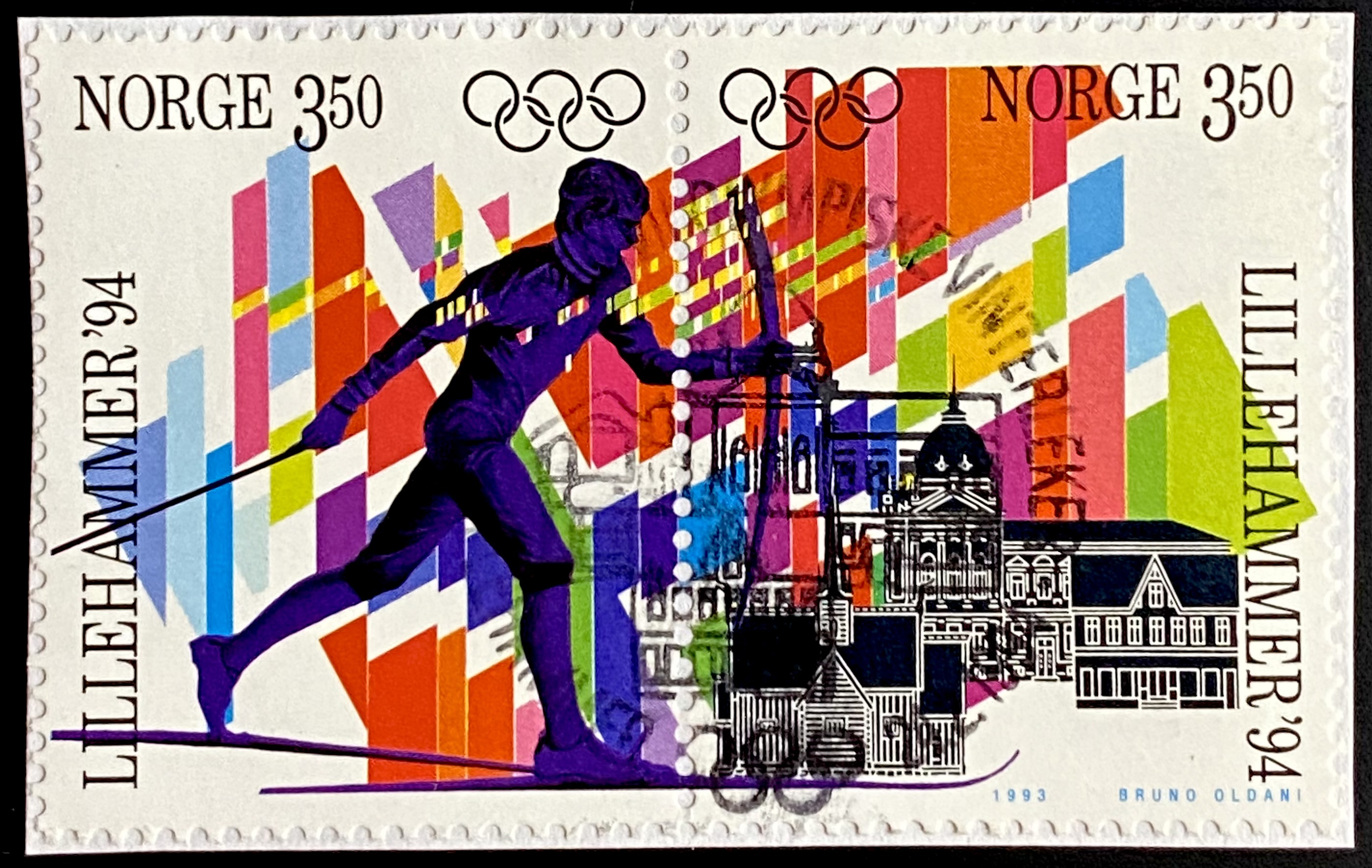 NK 1188-1189 Stemplet Lillehammer 24.2.1994