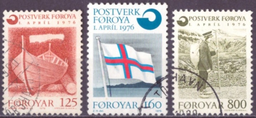FÆRØYANE. AFA 15-17. PENT RUNDSTEMPLA.   (25,-)