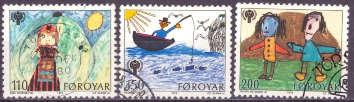 FÆRØYANE. AFA 39-41. PENT RUNDSTEMPLA.    (10,-)