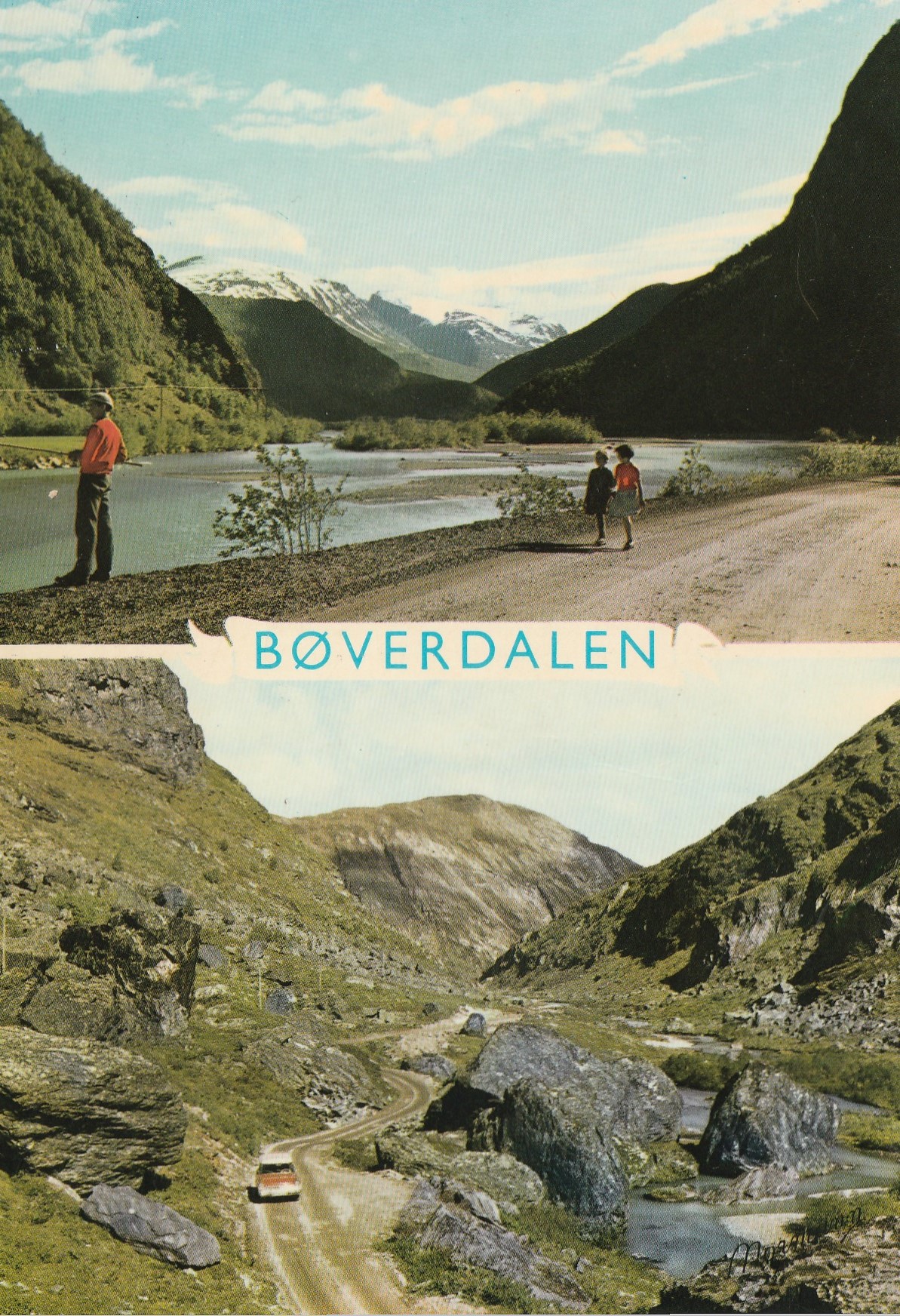 Eldre kort fra Bøverdalen m Sognefjellvegen.  Normann G-4-21  Pst
