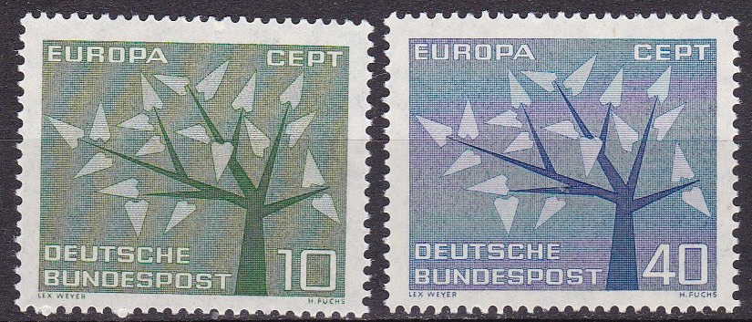BRD 1962. Michel # 383-384. Europa. Postfrisk serie