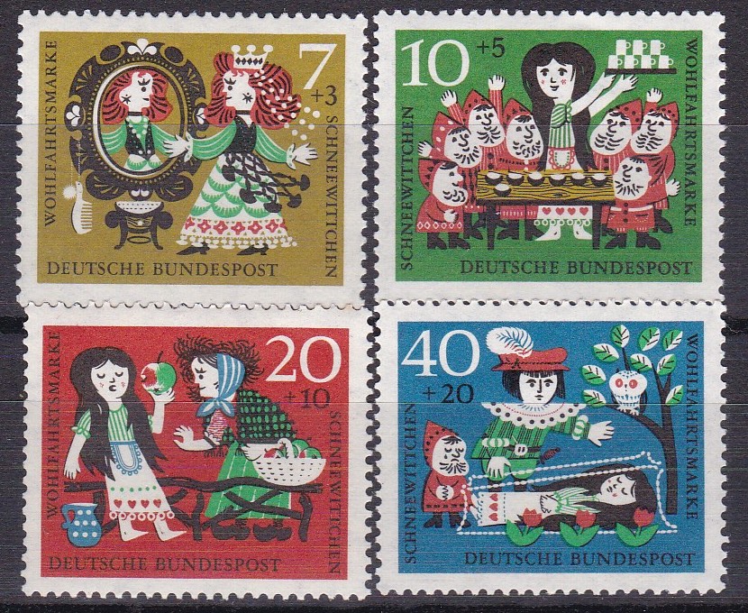 BRD 1962. Michel # 385-388. Eventyrserie. Postfrisk serie