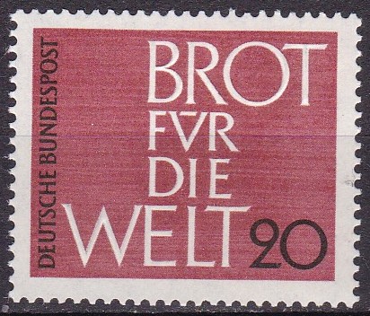BRD 1962. Michel # 388. Brød til verden. Postfriskt merke