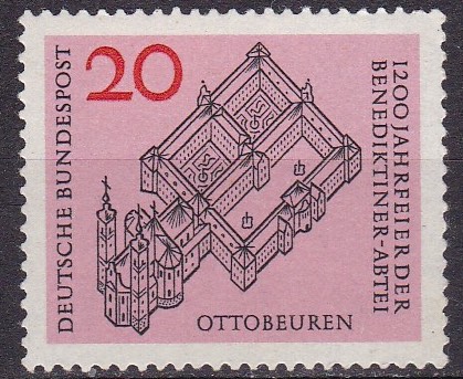BRD 1964. Michel # 428. Ottobeuren. Postfriskt merke