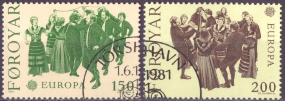 FÆRØYANE. AFA 57-58. PENT RUNDSTEMPLA.