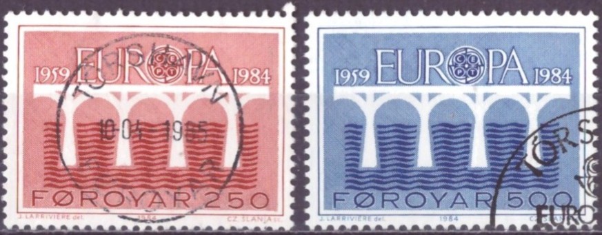 FÆRØYANE. AFA 91-92. PENT RUNDSTEMPLA. (18,-)