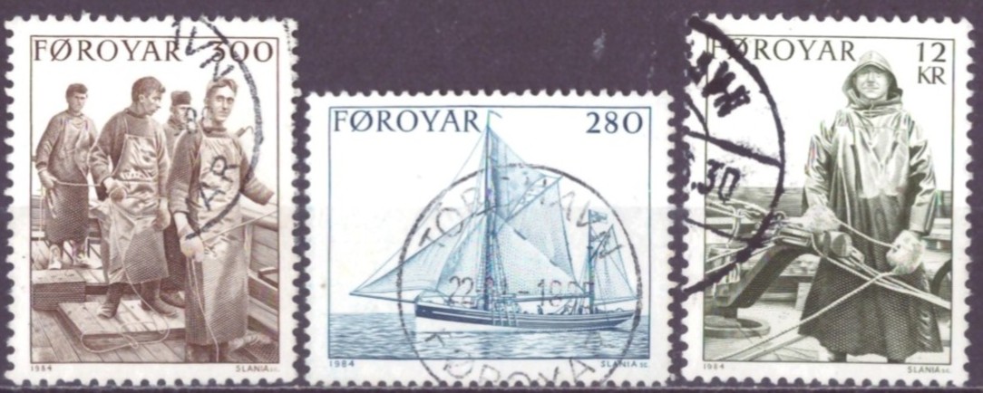 FÆRØYANE. AFA 97-99. PENT RUNDSTEMPLA. (44,-)