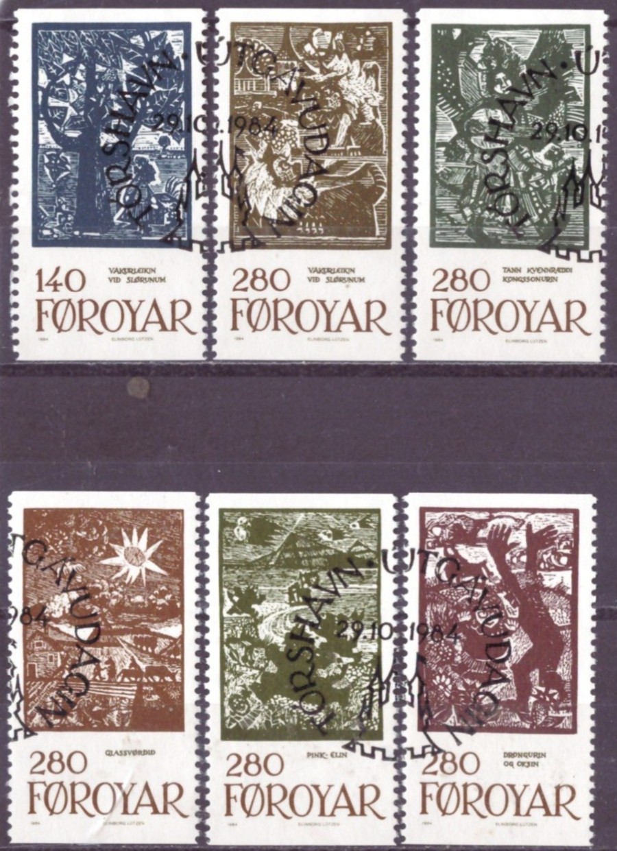 FÆRØYANE. AFA 100-05. PENT RUNDSTEMPLA.   (240,-)