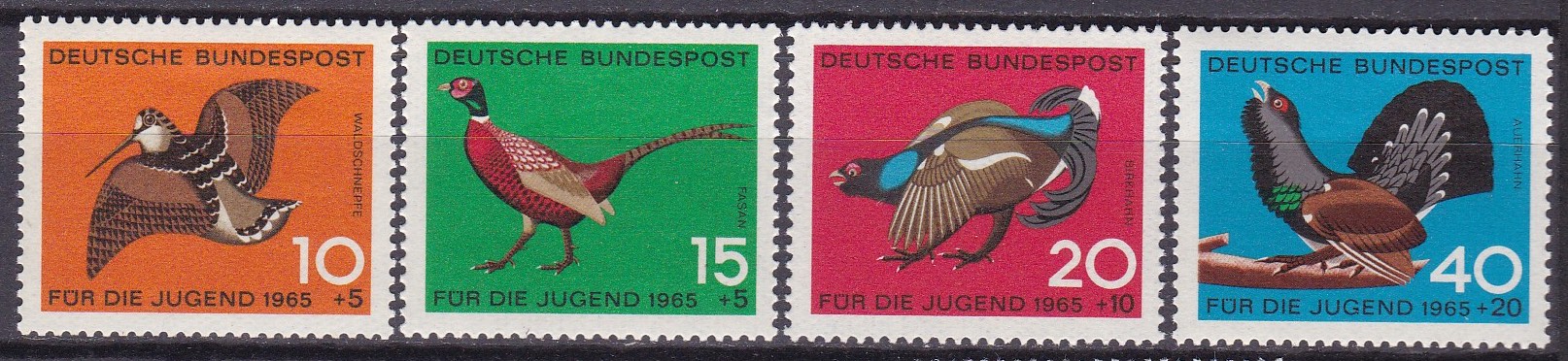 BRD 1965. Michel # 464-467. Fugler. Postfrisk serie