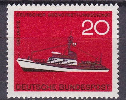 BRD 1965. Michel # 478. Redningsbåt. Postfriskt merke	S