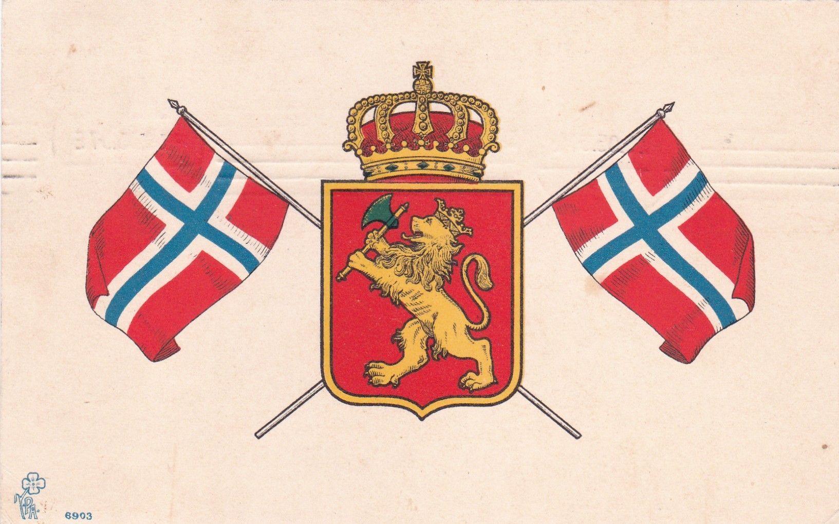 Løvemerke og flagg (Peter Alstrup 6903)