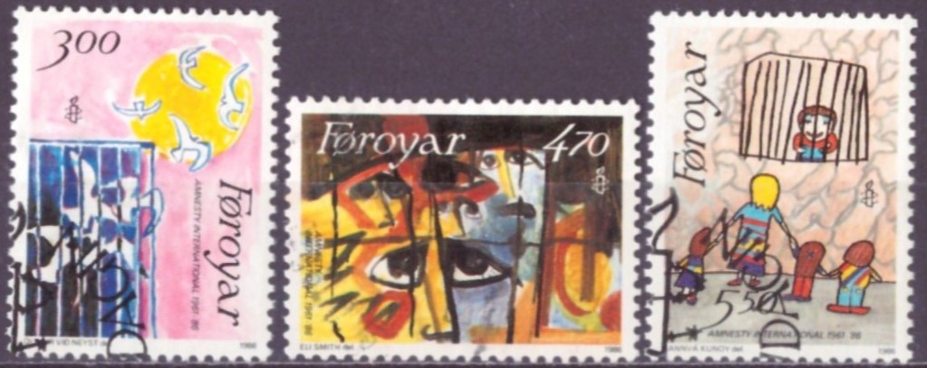 FÆRØYANE. AFA 130-32. PENT RUNDSTEMPLA. (36,-)