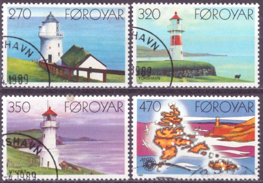 FÆRØYANE. AFA 115-18. PENT RUNDSTEMPLA. (63,-)