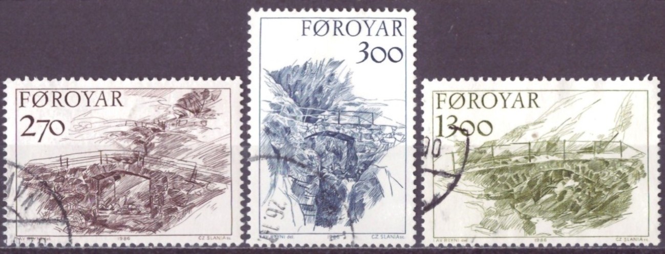 FÆRØYANE. AFA 136-38. PENT RUNDSTEMPLA. (86,-)