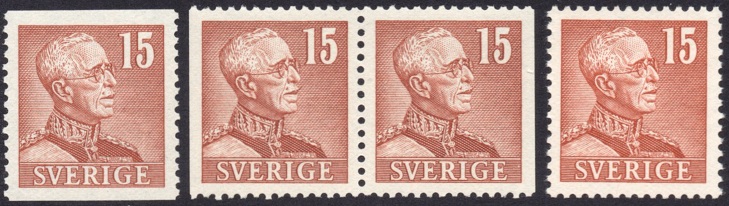 Sverige Afa: 266+266Cv&Ch+266B - Kong Gustav V **