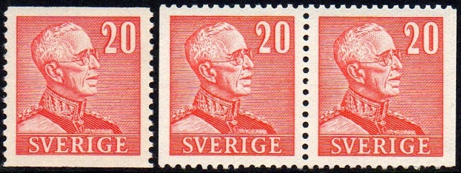 Sverige Afa: 282+par - Kong Gustav V **