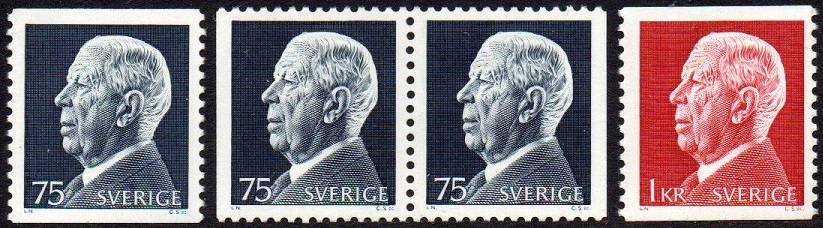 Sverige Afa: 782-80 + par - Kong Gustaf VI Adolf **