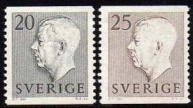 Sverige Afa: 437+438 - Kong Gustaf VI Adolf **
