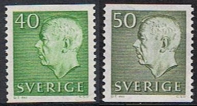 Sverige Afa: 487+497 - Kong Gustaf VI Adolf **