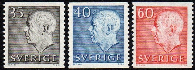 Sverige Afa: 527-29 - Kong Gustaf VI Adolf **