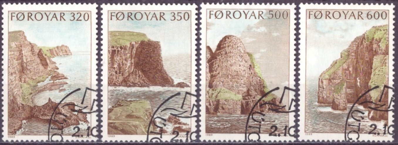 FÆRØYANE. AFA 184-87. PENT RUNDSTEMPLA. (54,-)