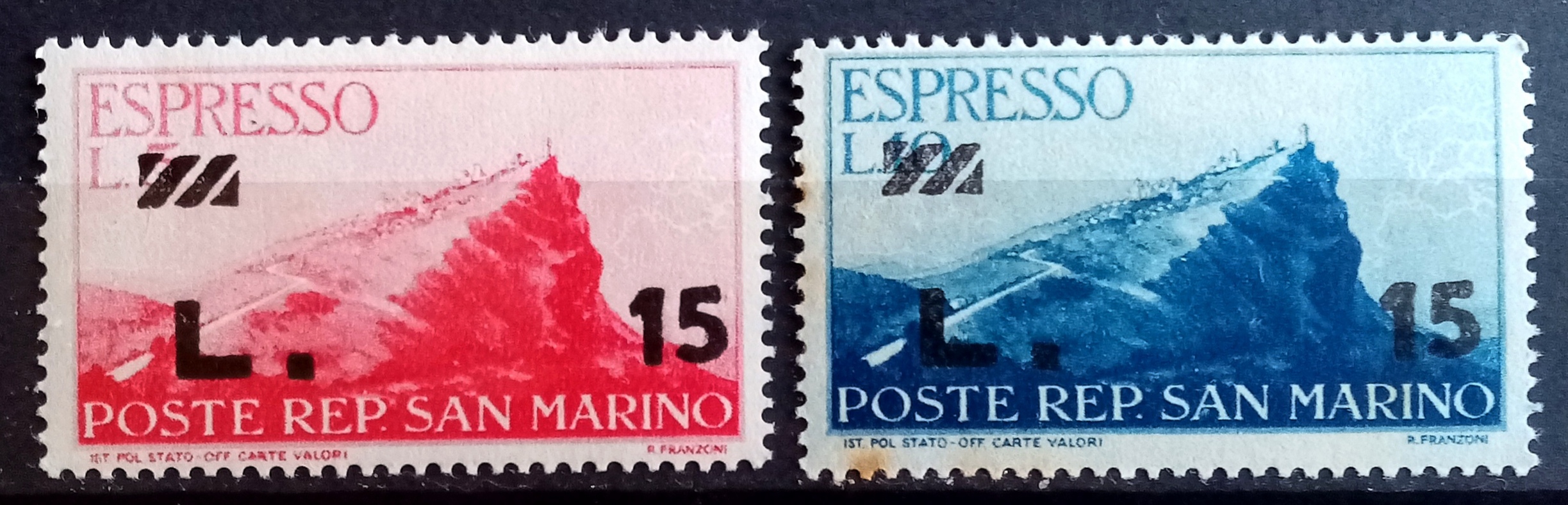 San Marino - Afa 16 + 17. Provisorier - Expressmerker. (1947) *
