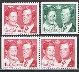 Sverige Afa: 951-52+par - Kong Carl XVI Gustaf og Silvia - bryllup **