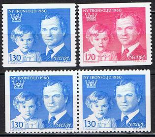 Sverige Afa: 1106-07+par - Kong Carl XVI Gustaf +ny tronfølge**