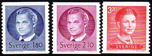 Sverige Afa: 1231-33 - Kong Carl XVI Gustaf og Dr. Silvia **
