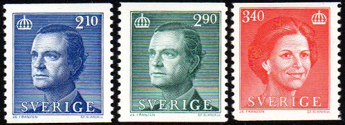 Sverige Afa: 1353-55 - Kong Carl XVI Gustaf og Dr. Silvia **