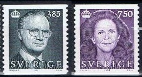 Sverige Afa: 1858+1859 - Kong Carl XVI Gustaf og Dr. Silvia **