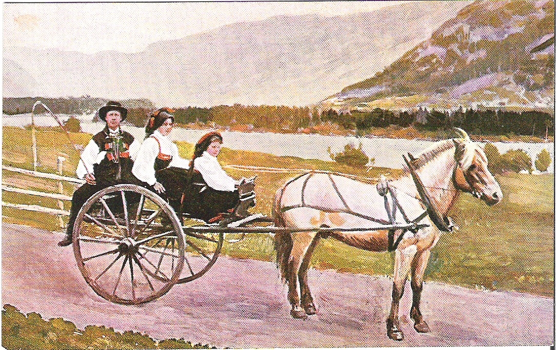 Hest og kjerre. Mittet 605