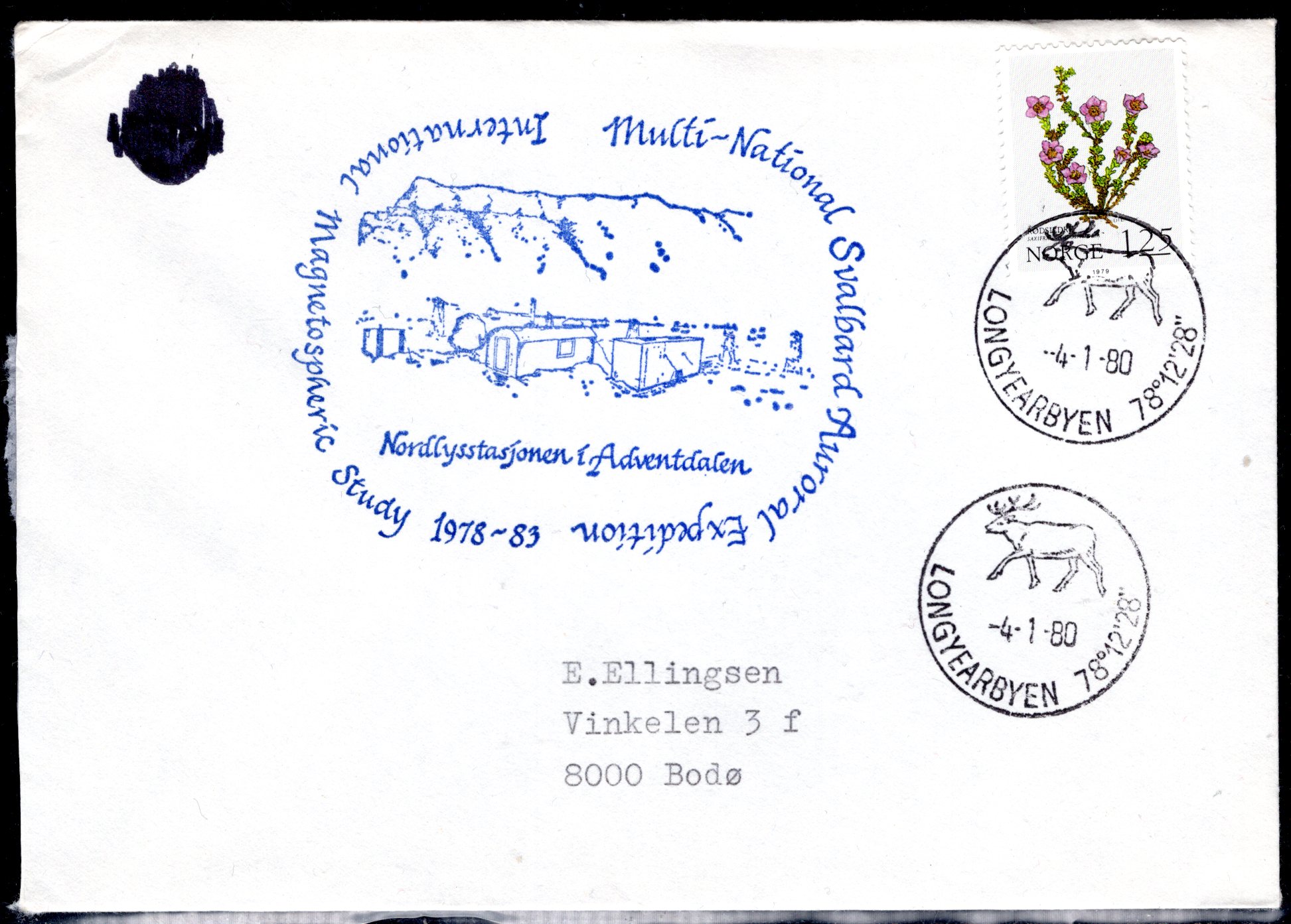 brev stemplet Longyearbyen 1980 se scan