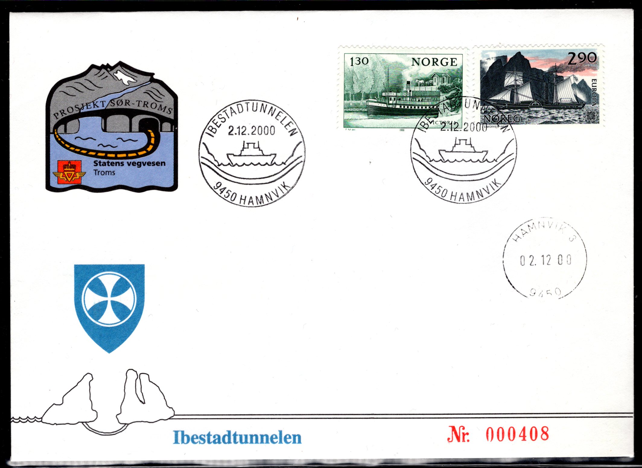 brev særst Ibestadtunnellen Hamnvik 1997 sidest Hamnvik 3 se scan