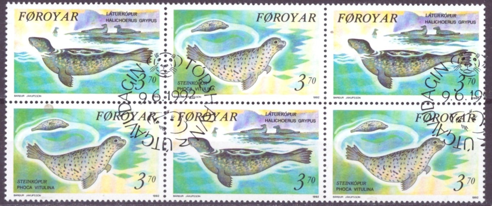 FÆRØYANE. (SAMMENTRYKK) AFA 229-30. PENT RUNDSTEMPLA. (90,-)