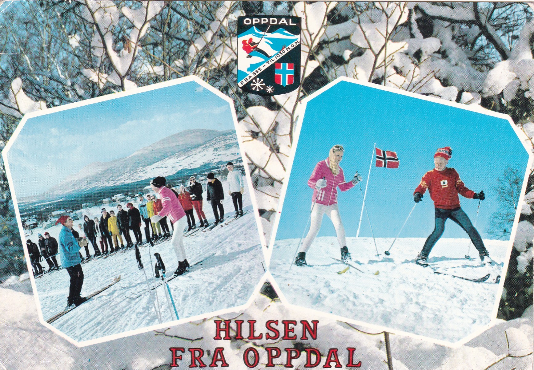 Oppdal, 2 bilders med skiaktiviteter ( Grako O-7)