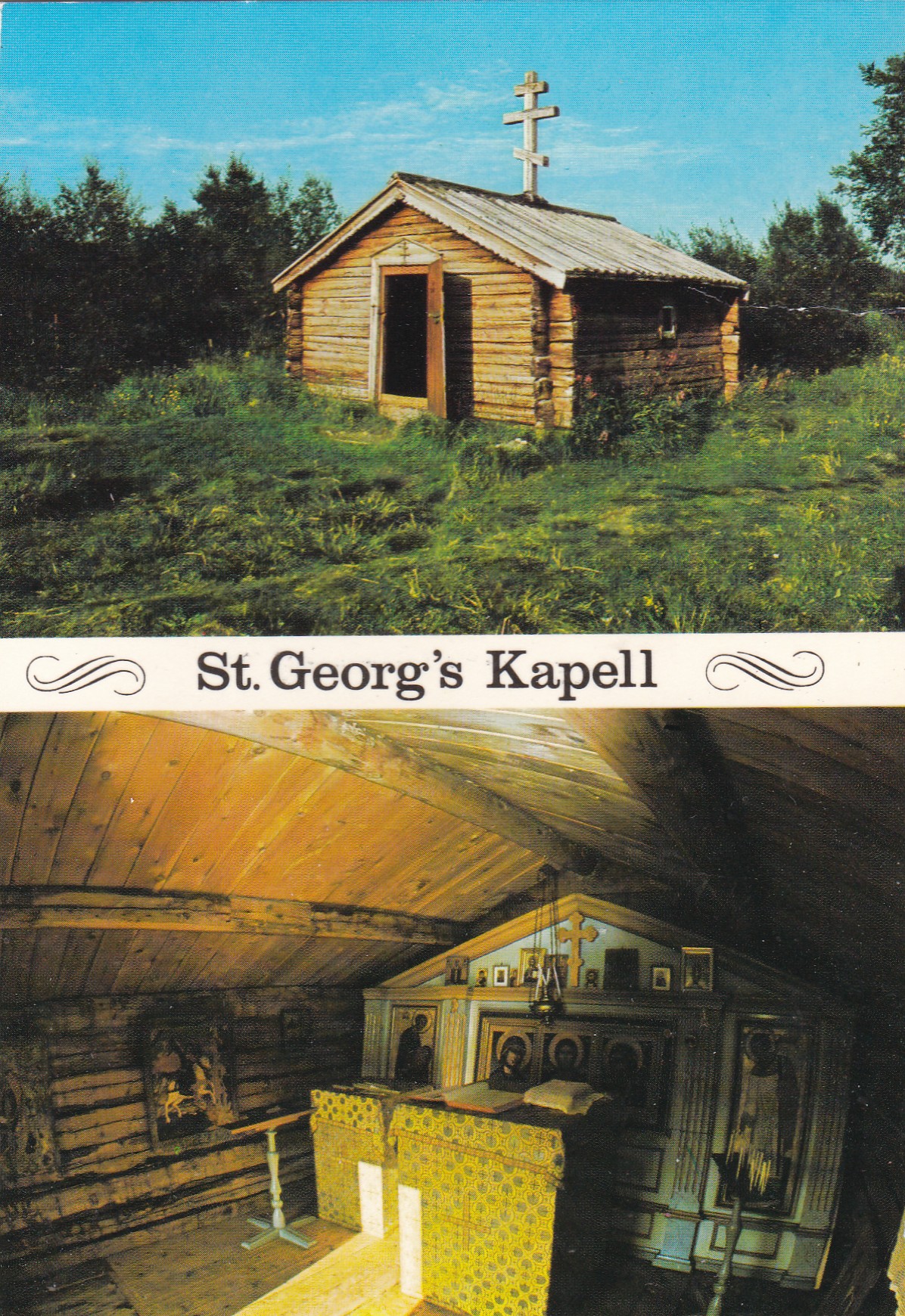 Neiden. St. Georgs kapell, 2-bilders ( Aune M-8715-8)