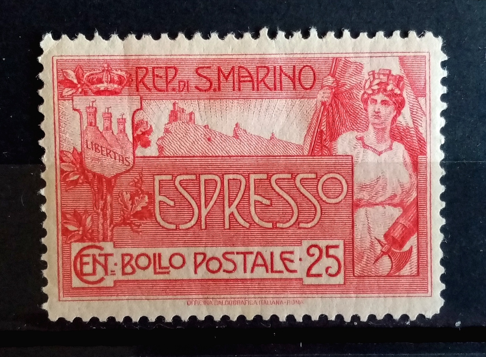 San Marino - Expressmerker Afa 1. " Monte Titano " (1907) *