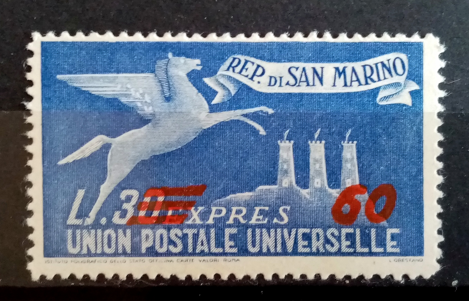 San Marino - Afa 18. Provisorium. (1947) **
