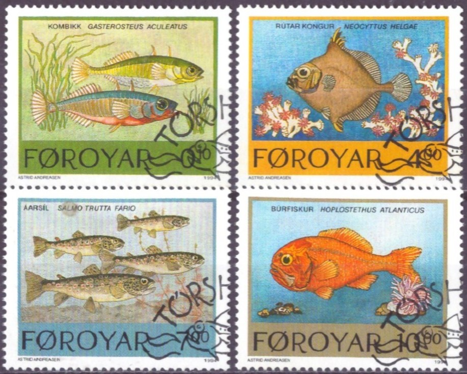 FÆRØYANE. AFA 248-51. PENT RUNDSTEMPLA. (45,-)